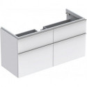 Meuble bas pour lavabo Geberit iConavec une largeur à partir de 120 cm,avec quatre tiroirs: Largeur 119cm, Hauteur 62cm, Profondeur 47.7cm, Blanc / Laqué mat