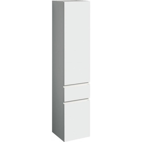 Colonne haute Geberit Renova Planavec deux portes et un tiroir: Largeur 39cm, Hauteur 180cm, Profondeur 36cm, Blanc / Laqué ultra-brillant