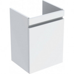 Meuble bas pour lave-mains Geberit Renova Plan,avec une porte: Largeur 41.4cm, Hauteur 58.6cm, Profondeur 34.5cm, Blanc / Laqué ultra-brillant