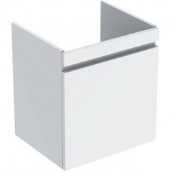 Meuble bas pour lavabo Geberit Renova Plan,avec un tiroir et un tiroir à l'anglaise: Largeur 52.6cm, Hauteur 58.6cm, Profondeur 43.8cm, Blanc / Laqué ultra-brillant