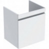 Meuble bas pour lavabo Geberit Renova Plan,avec un tiroir et un tiroir à l'anglaise: Largeur 52.6cm, Hauteur 58.6cm, Profondeur 43.8cm, Blanc / Laqué ultra-brillant