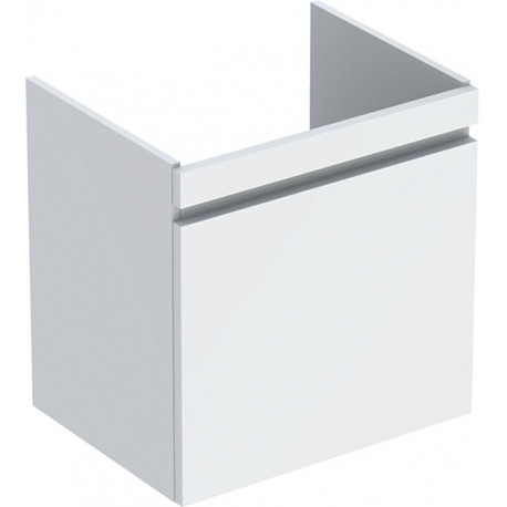 Meuble bas pour lavabo Geberit Renova Plan,avec un tiroir et un tiroir à l'anglaise: Largeur 57.6cm, Hauteur 58.6cm, Profondeur 43.8cm, Blanc / Laqué ultra-brillant