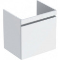 Meuble bas pour lavabo Geberit Renova Plan,avec un tiroir et un tiroir à l'anglaise: Largeur 57.6cm, Hauteur 58.6cm, Profondeur 43.8cm, Blanc / Laqué ultra-brillant