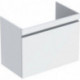 Meuble bas pour lavabo Geberit Renova Plan,avec un tiroir et un tiroir à l'anglaise: Largeur 77.6cm, Hauteur 58.6cm, Profondeur 43.8cm, Blanc / Laqué ultra-brillant