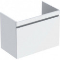 Meuble bas pour lavabo Geberit Renova Plan,avec un tiroir et un tiroir à l'anglaise: Largeur 77.6cm, Hauteur 58.6cm, Profondeur 43.8cm, Blanc / Laqué ultra-brillant