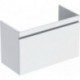 Meuble bas pour lavabo Geberit Renova Plan,avec un tiroir et un tiroir à l'anglaise: Largeur 92.6cm, Hauteur 58.6cm, Profondeur 43.8cm, Blanc / Laqué ultra-brillant
