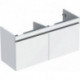 Meuble bas Geberit Renova Plan pour lavabo double,avec deux tiroirs et deux tiroirs à l'anglaise: Largeur 122.6cm, Hauteur 58.6cm, Profondeur 43.8cm, Blanc / Laqué ultra-brillant