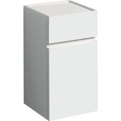 Meubles latéraux bas Geberit Renova Planavec une porte et un tiroir: Largeur 39cm, Hauteur 70cm, Profondeur 36cm, Blanc / Laqué ultra-brillant