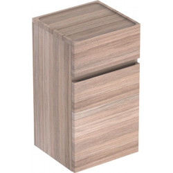 Meubles latéraux bas Geberit Renova Planavec une porte et un tiroir: Largeur 39cm, Hauteur 70cm, Profondeur 36cm, Orme / Film décor structuré