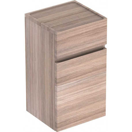 Meubles latéraux bas Geberit Renova Planavec une porte et un tiroir: Largeur 39cm, Hauteur 70cm, Profondeur 36cm, Orme / Film décor structuré