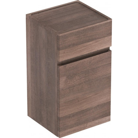 Meubles latéraux bas Geberit Renova Planavec une porte et un tiroir: Largeur 39cm, Hauteur 70cm, Profondeur 36cm, Chêne / Film décor structuré