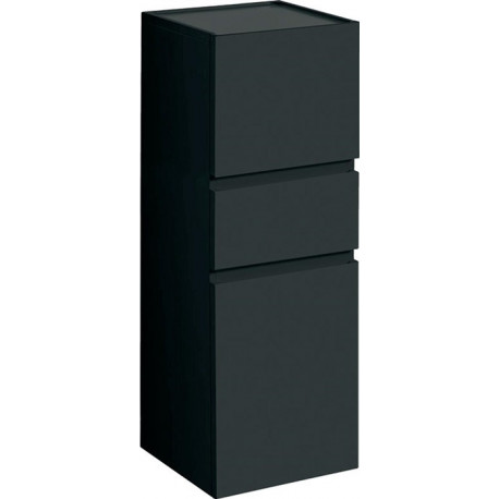 Colonne mi-haute Geberit Renova Planavec deux portes et un tiroir: Largeur 39cm, Hauteur 105cm, Profondeur 36cm, Gris velouté / Laqué mat