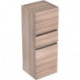 Colonne mi-haute Geberit Renova Planavec deux portes et un tiroir: Largeur 39cm, Hauteur 105cm, Profondeur 36cm, Orme / Film décor structuré