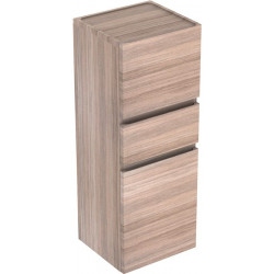Colonne mi-haute Geberit Renova Planavec deux portes et un tiroir: Largeur 39cm, Hauteur 105cm, Profondeur 36cm, Orme / Film décor structuré