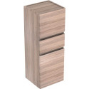 Colonne mi-haute Geberit Renova Planavec deux portes et un tiroir: Largeur 39cm, Hauteur 105cm, Profondeur 36cm, Orme / Film décor structuré