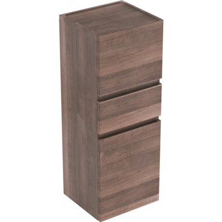 Colonne mi-haute Geberit Renova Planavec deux portes et un tiroir: Largeur 39cm, Hauteur 105cm, Profondeur 36cm, Chêne / Film décor structuré