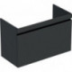 Meuble bas pour lavabo Geberit Renova Plan,avec un tiroir et un tiroir à l'anglaise: Largeur 92.6cm, Hauteur 58.6cm, Profondeur 43.8cm, Gris velouté / Laqué mat