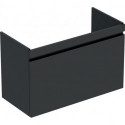 Meuble bas pour lavabo Geberit Renova Plan,avec un tiroir et un tiroir à l'anglaise: Largeur 92.6cm, Hauteur 58.6cm, Profondeur 43.8cm, Gris velouté / Laqué mat