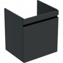 Meuble bas pour lavabo Geberit Renova Plan,avec un tiroir et un tiroir à l'anglaise: Largeur 52.6cm, Hauteur 58.6cm, Profondeur 43.8cm, Gris velouté / Laqué mat