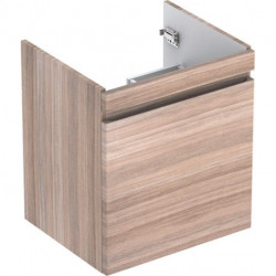 Meuble bas pour lavabo Geberit Renova Plan,avec un tiroir et un tiroir à l'anglaise: Largeur 52.6cm, Hauteur 58.6cm, Profondeur 43.8cm, Orme / Film décor structuré