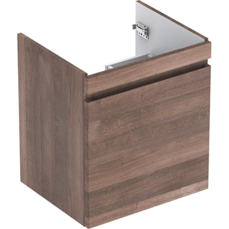 Meuble bas pour lavabo Geberit Renova Plan,avec un tiroir et un tiroir à l'anglaise: Largeur 52.6cm, Hauteur 58.6cm, Profondeur 43.8cm, Chêne / Film décor structuré