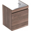 Meuble bas pour lavabo Geberit Renova Plan,avec un tiroir et un tiroir à l'anglaise: Largeur 52.6cm, Hauteur 58.6cm, Profondeur 43.8cm, Chêne / Film décor structuré