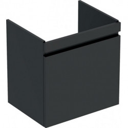 Meuble bas pour lavabo Geberit Renova Plan,avec un tiroir et un tiroir à l'anglaise: Largeur 57.6cm, Hauteur 58.6cm, Profondeur 43.8cm, Gris velouté / Laqué mat