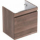 Meuble bas pour lavabo Geberit Renova Plan,avec un tiroir et un tiroir à l'anglaise: Largeur 57.6cm, Hauteur 58.6cm, Profondeur 43.8cm, Chêne / Film décor structuré