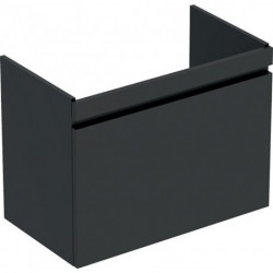 Meuble bas pour lavabo Geberit Renova Plan,avec un tiroir et un tiroir à l'anglaise: Largeur 77.6cm, Hauteur 58.6cm, Profondeur 43.8cm, Gris velouté / Laqué mat
