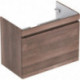 Meuble bas pour lavabo Geberit Renova Plan,avec un tiroir et un tiroir à l'anglaise: Largeur 77.6cm, Hauteur 58.6cm, Profondeur 43.8cm, Chêne / Film décor structuré