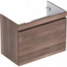 Meuble bas pour lavabo Geberit Renova Plan,avec un tiroir et un tiroir à l'anglaise: Largeur 77.6cm, Hauteur 58.6cm, Profondeur 43.8cm, Chêne / Film décor structuré