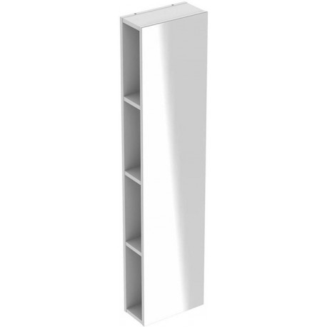 Etagère Geberit iConavec miroir: Largeur 28cm, Hauteur 120cm, Profondeur 14cm, Blanc / Laqué mat