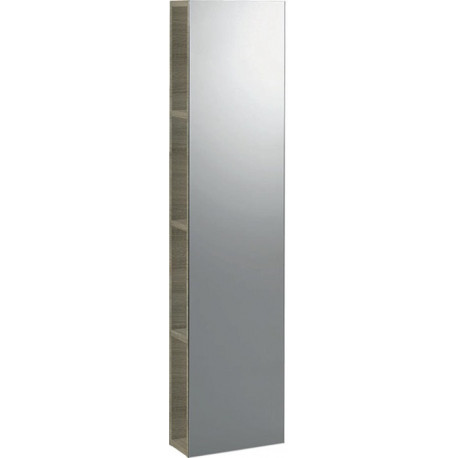 Etagère Geberit iConavec miroir: Largeur 28cm, Hauteur 120cm, Profondeur 14cm, Chêne naturel / Mélamine structuré bois