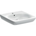 Lavabo Geberit Renova Comfort, adapté PMR, 55x55cm, troude robinetterie au centre, Blanc