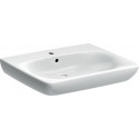 Lavabo Geberit Renova Comfort, adapté PMR, 65x55cm, troude robinetterie au centre, Blanc