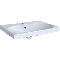 Lavabo Geberit Acanto, 65x48.2cm, troude robinetterie au centre, Blanc