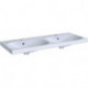 Lavabo double Geberit Acanto, fixation facile, 120x48.2cm, troude robinetterie au centre, Blanc