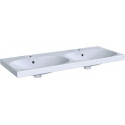 Lavabo double Geberit Acanto, fixation facile, 120x48.2cm, troude robinetterie au centre, Blanc
