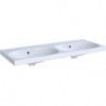 Lavabo double Geberit Acanto, fixation facile, 120x48.2cm, sans troude robinetterie, Blanc