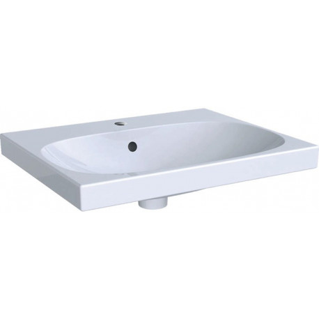 Lavabo Geberit ACANTO 600x480mm avec trou pour robinet avec trop plein blanc avec KeraTect