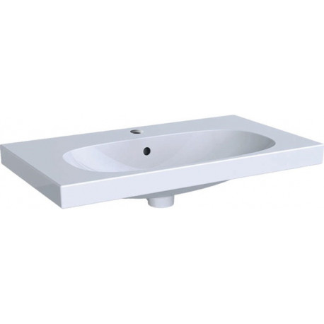 Lavabo Geberit ACANTO Compact 750x420mm avec trou pour robinetavec trop plein blanc m KeraTect