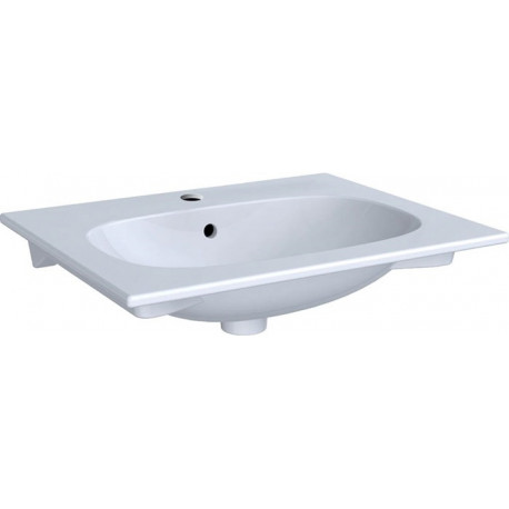 Lavabo Geberit ACANTO Slim 600x480mm avec trou pour robinetavec trop plein blanc m KeraTect