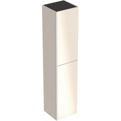 Colonne haute Geberit Acantoavec deux portes: Largeur 38cm, Hauteur 173cm, Profondeur 36cm, sable gris / laqué mat, sable gris / verre brillant