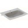 Lavabo pour meuble Geberit Renova Plan, 60x48cm, troude robinetterie au centre, Blanc