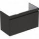 Meuble bas pour lavabo pour meuble Geberit Renova Plan,avec un tiroir et un tiroir à l'anglaise: Largeur 98.8cm, Hauteur 58.5cm, Profondeur 47.3cm, Gris velouté / Laqué mat