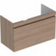 Meuble bas pour lavabo pour meuble Geberit Renova Plan,avec un tiroir et un tiroir à l'anglaise: Largeur 98.8cm, Hauteur 58.5cm, Profondeur 47.3cm, Orme / Film décor structuré