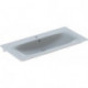 Lavabo pour meuble Geberit Renova Plan, 100x48cm, troude robinetterie au centre, Blanc