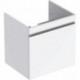 Meuble bas pour lavabo pour meuble Geberit Renova Plan,avec un tiroir et un tiroir à l'anglaise: Largeur 58.8cm, Hauteur 58.5cm, Profondeur 47.3cm, Blanc / Laqué ultra-brillant