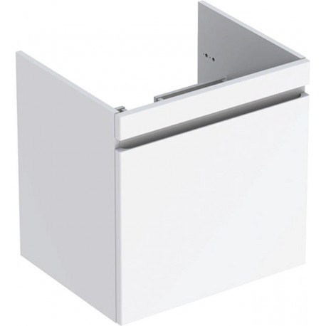 Meuble bas pour lavabo pour meuble Geberit Renova Plan,avec un tiroir et un tiroir à l'anglaise: Largeur 58.8cm, Hauteur 58.5cm, Profondeur 47.3cm, Blanc / Laqué ultra-brillant