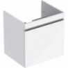 Meuble bas pour lavabo pour meuble Geberit Renova Plan,avec un tiroir et un tiroir à l'anglaise: Largeur 58.8cm, Hauteur 58.5cm, Profondeur 47.3cm, Blanc / Laqué ultra-brillant